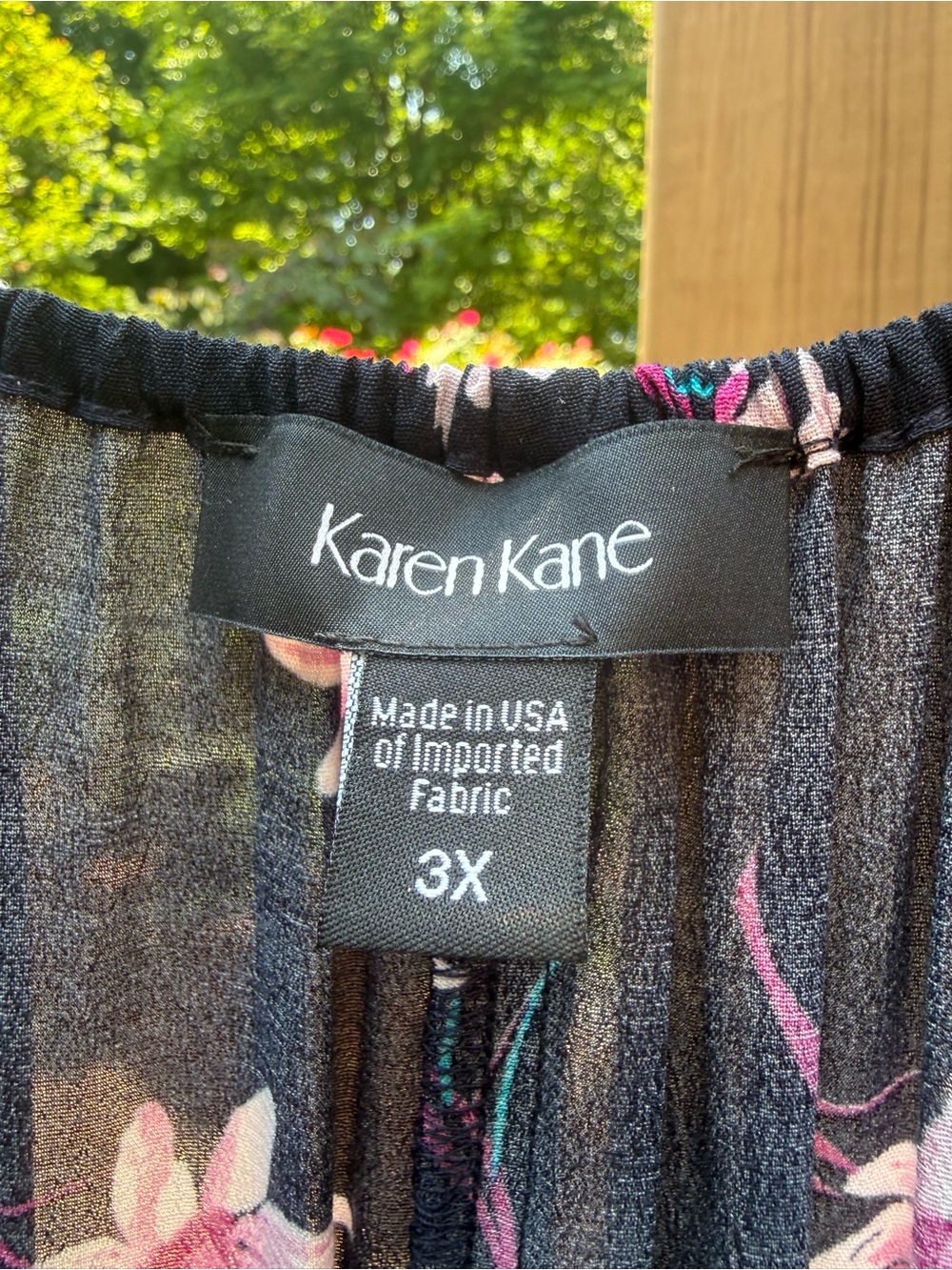 Karen Kane Navy with Pink Daisies Tiered Midi Dress - Like New- 3X - Picture 2 of 4